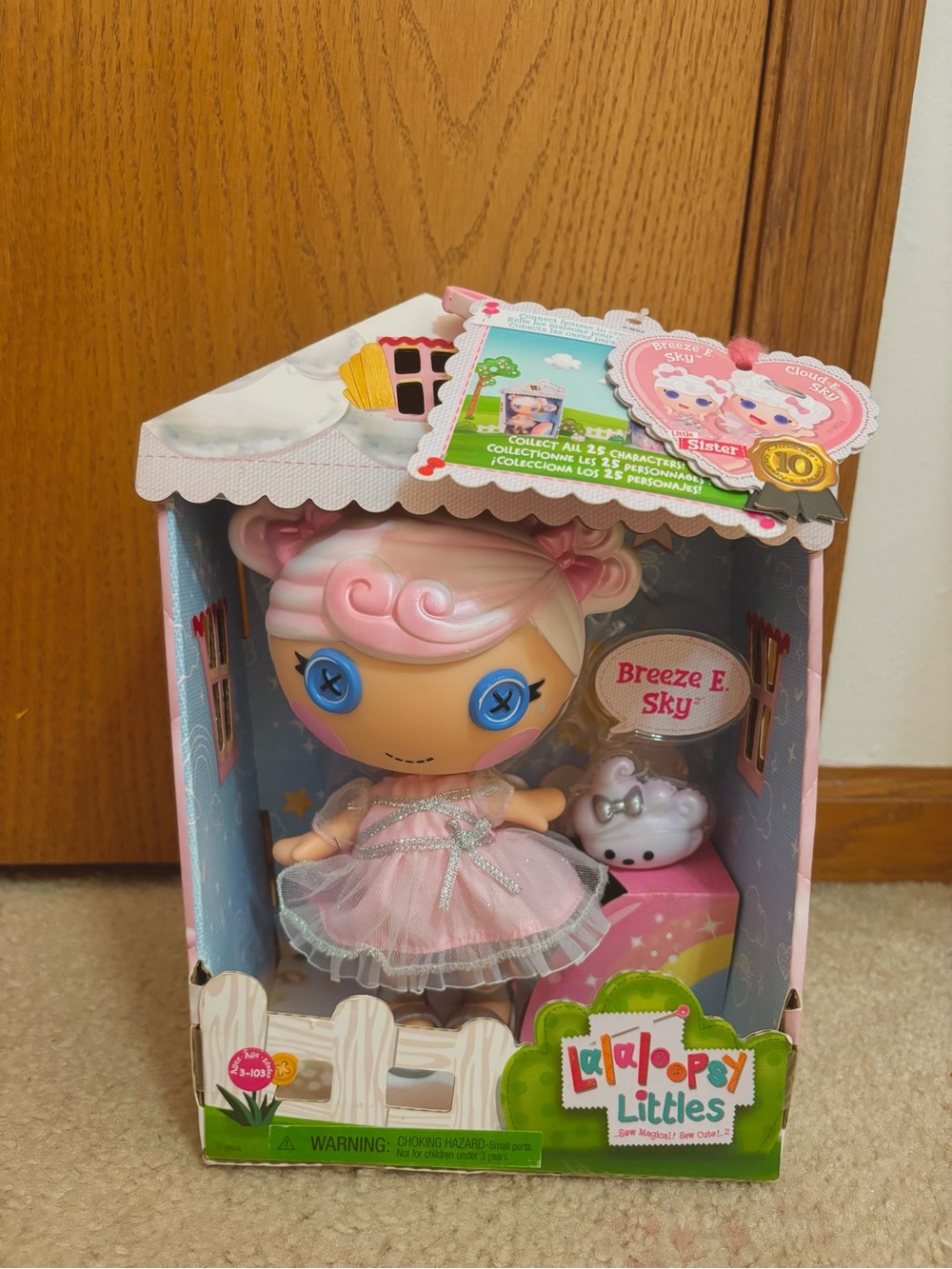 Lalaloopsy Littles Breeze E. Sky Pink Button-Eye Doll with Pet